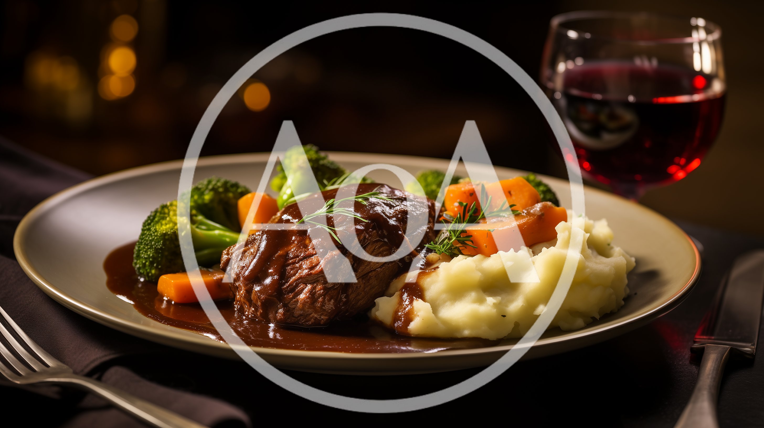 Gourmet Braised Beef With Mashed Potatoes And Vegetables