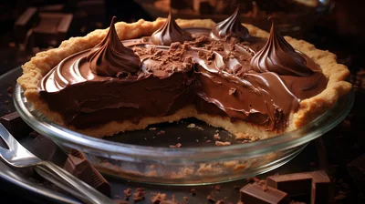 Decadent Chocolate Cream Pie With Chocolate Shavings