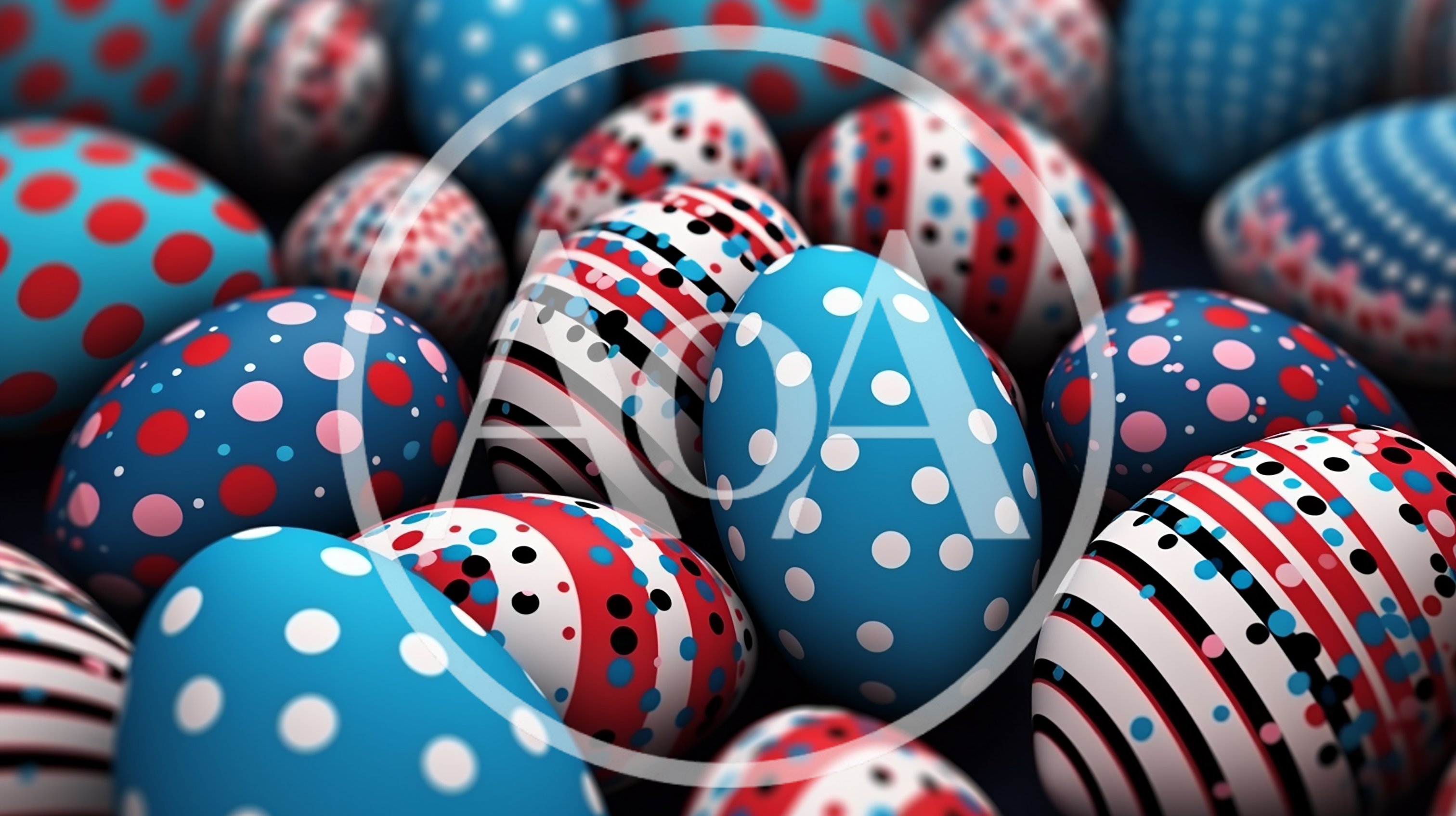 Colorful Patterned Easter Eggs With Patriotic Designs
