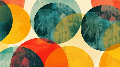 Abstract Geometric Background With Overlapping Textured Circles