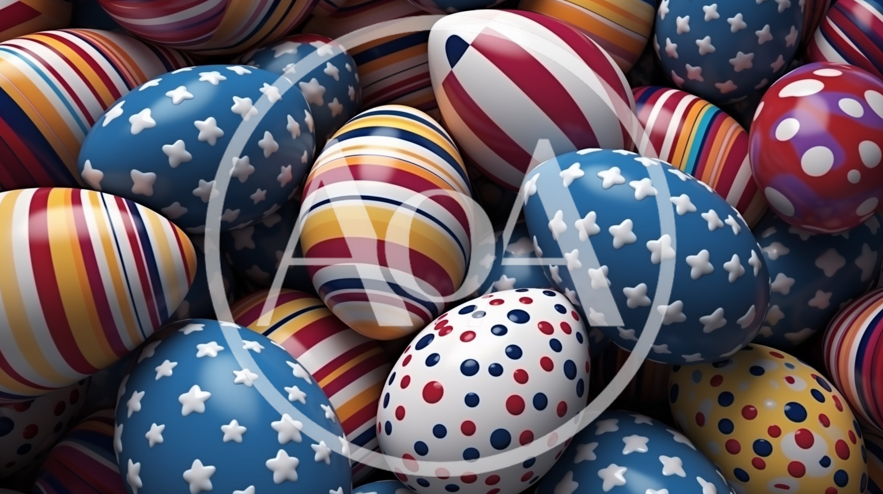 Patriotic Easter Eggs With Stars And Stripes Patterns