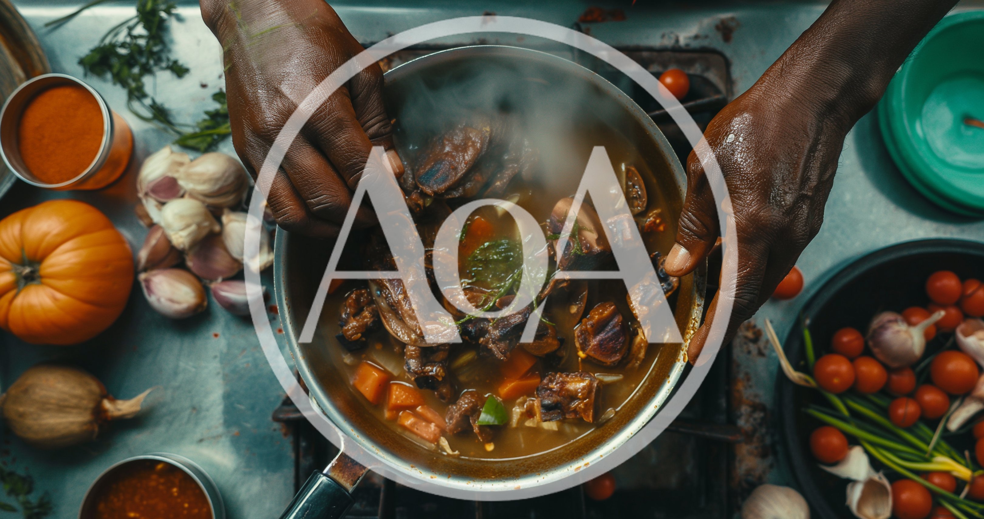 Chef Preparing Hearty Meat Stew In Kitchen