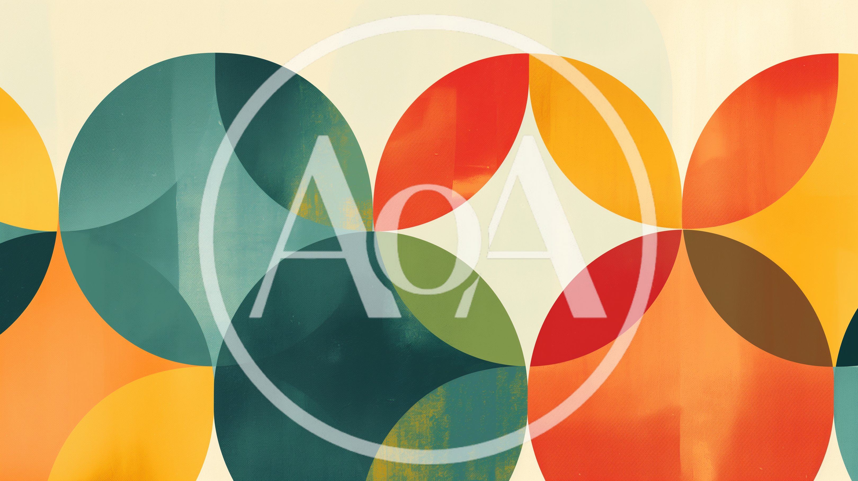 Abstract Geometric Pattern With Overlapping Colorful Circles