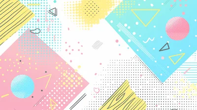 Memphis Style Abstract Geometric Background Design
