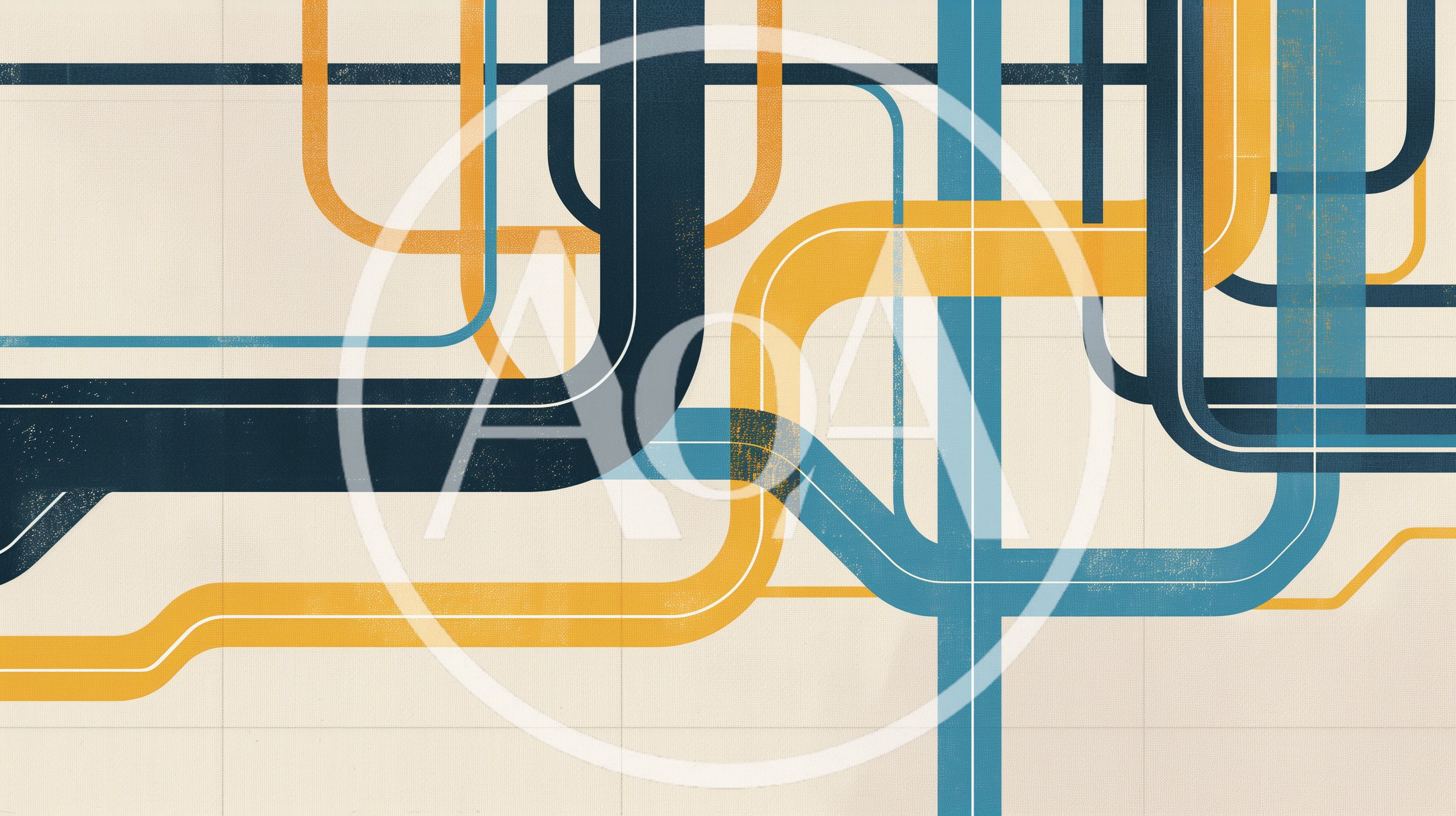 Abstract Geometric Subway Map Line Illustration
