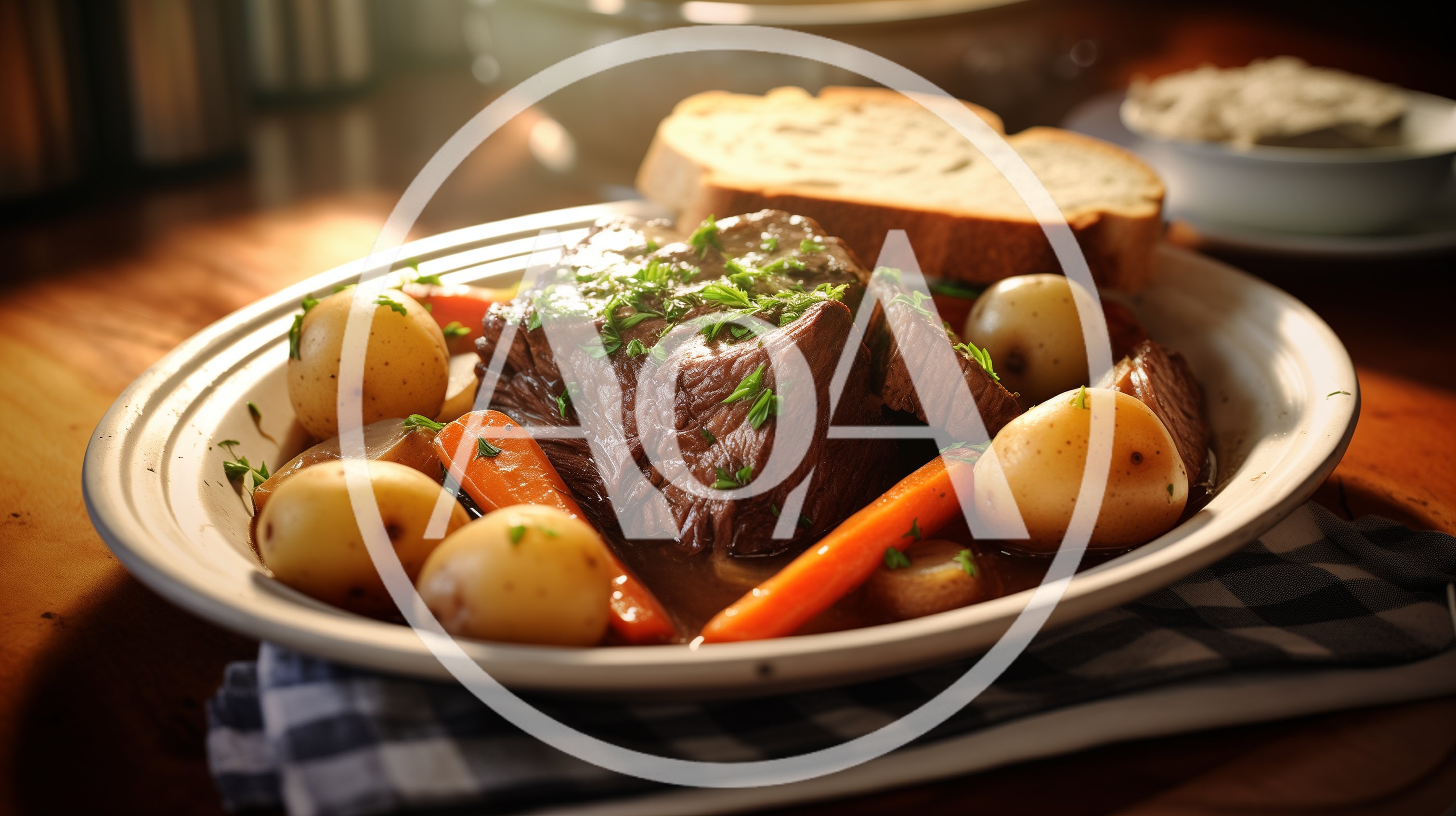 Pot Roast Dinner With Vegetables And Bread