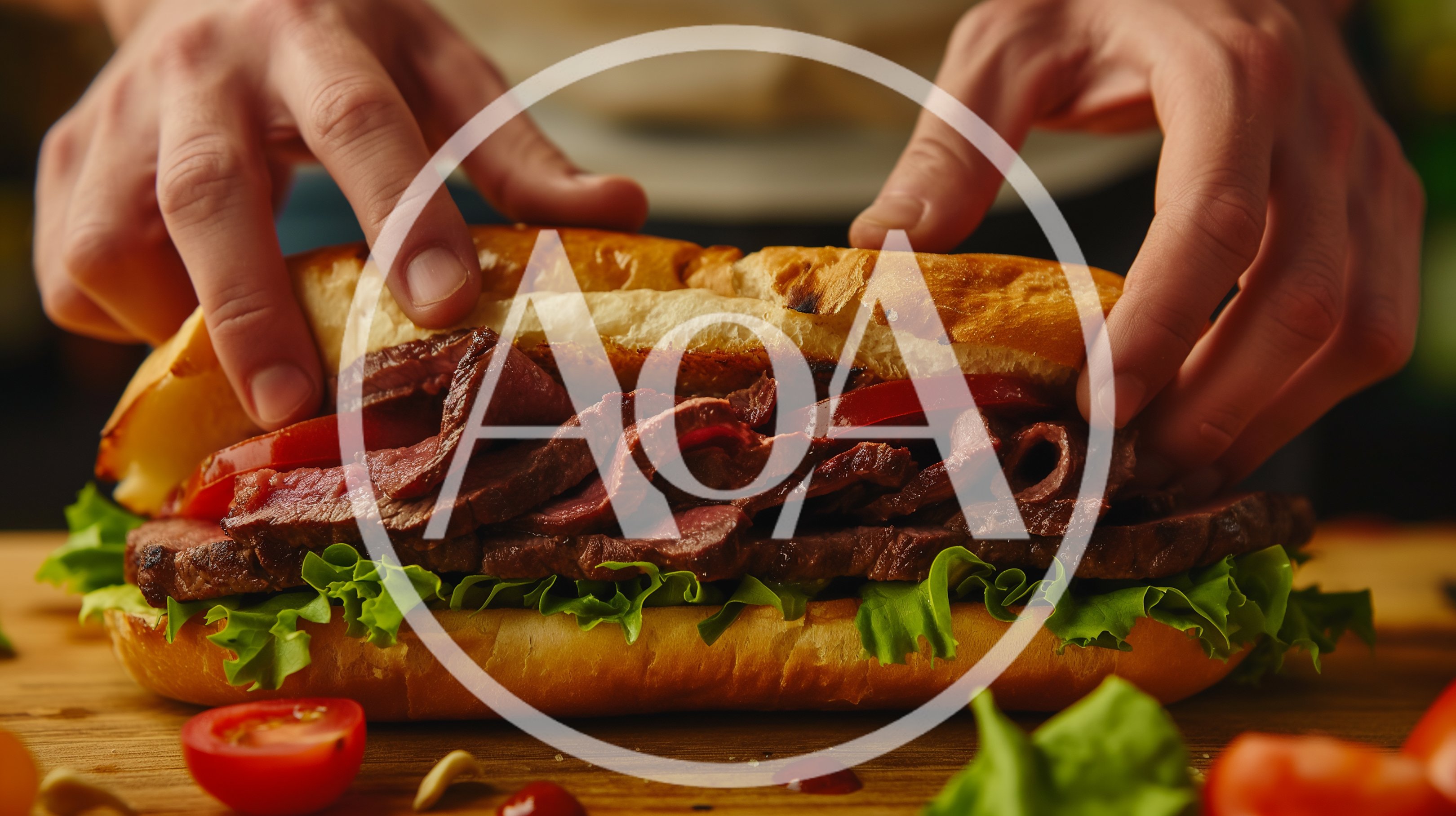 Chef Preparing A Fresh Steak Sandwich