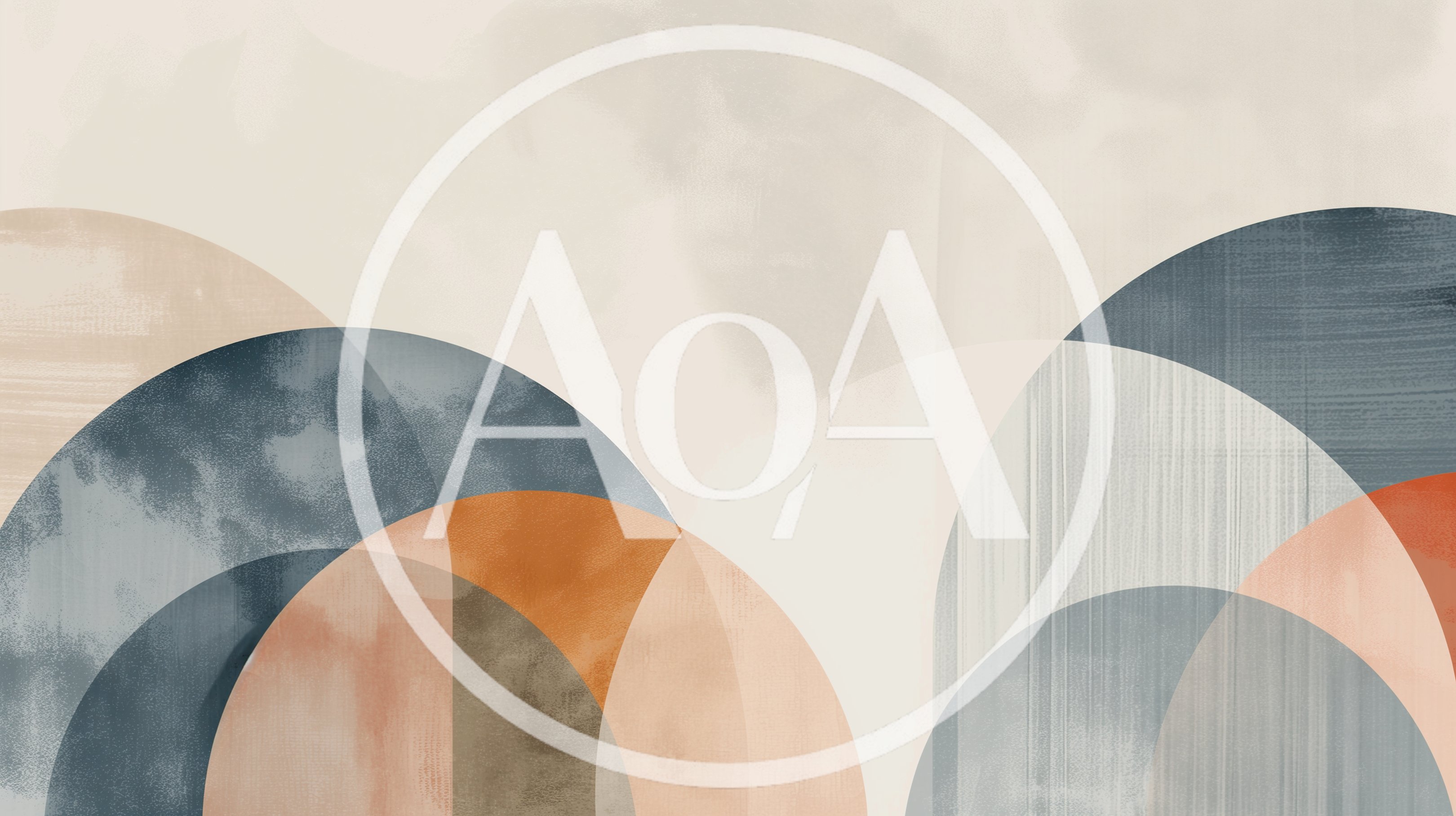 Abstract Geometric Arches With Textured Watercolor Background