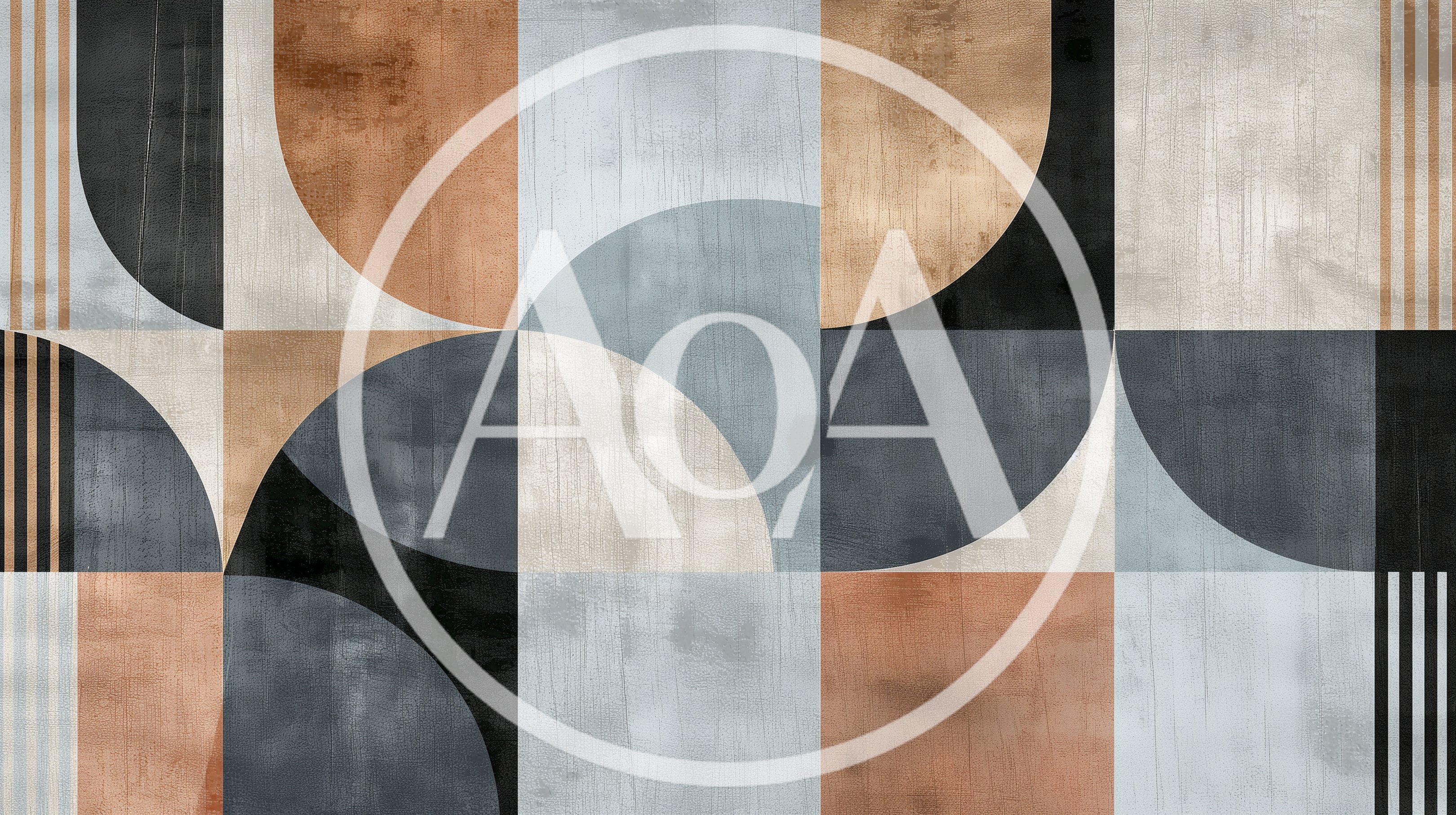 Abstract Geometric Pattern With Semicircles And Stripes