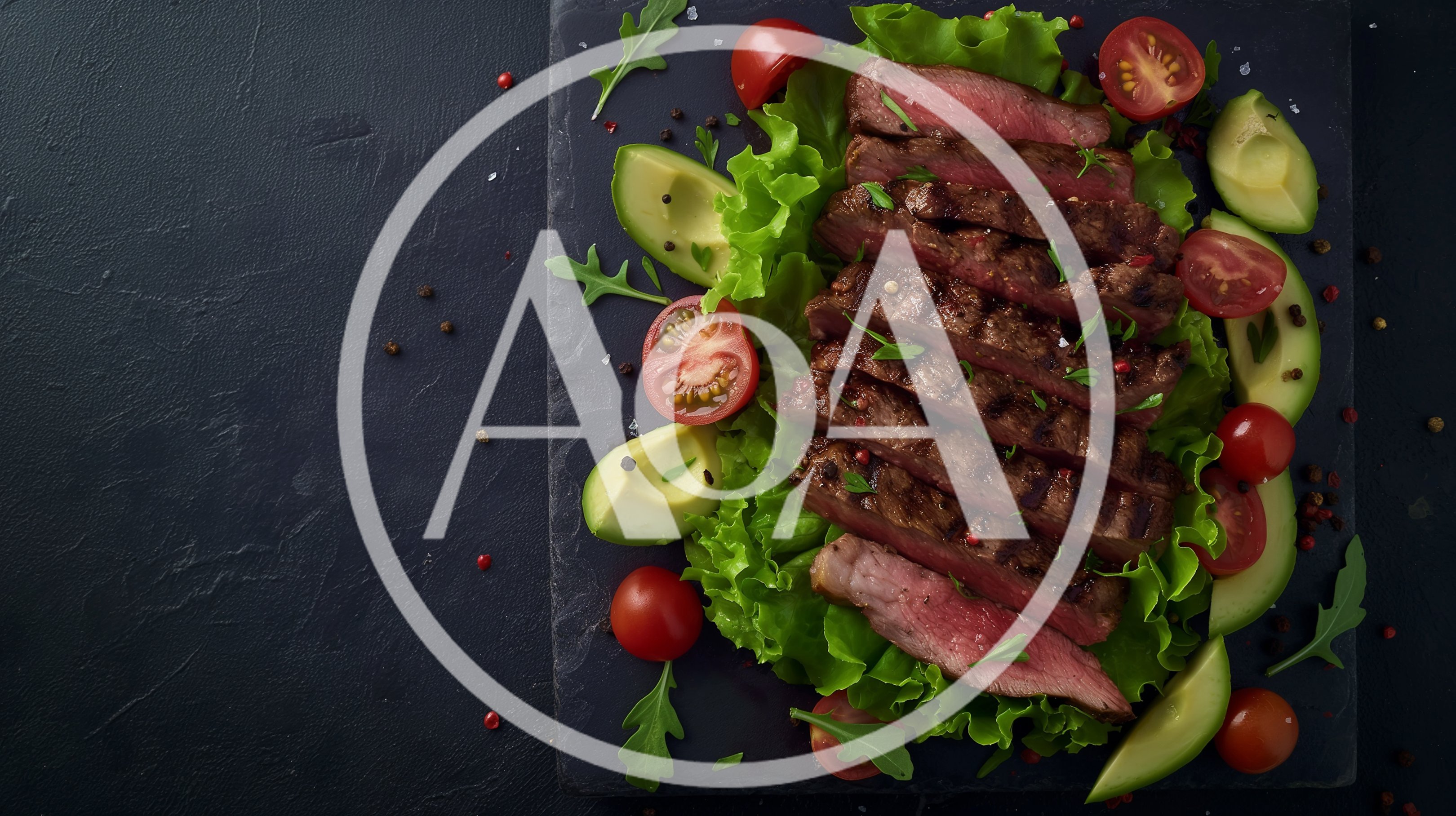 Grilled Sliced Steak with Avocado and Tomato Salad