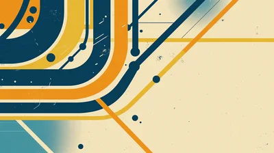 Abstract Retro Geometric Lines And Circles Background