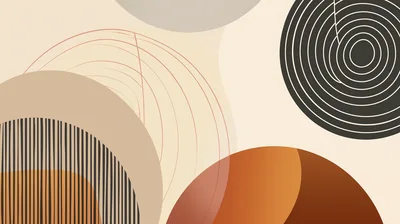 Abstract Geometric Composition With Circles And Lines