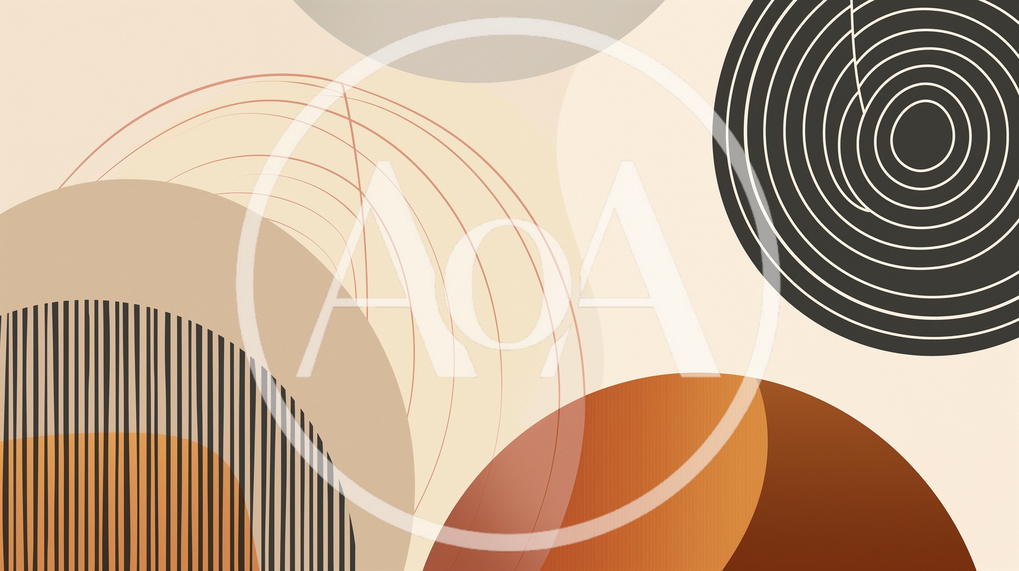 Abstract Geometric Composition With Circles And Lines