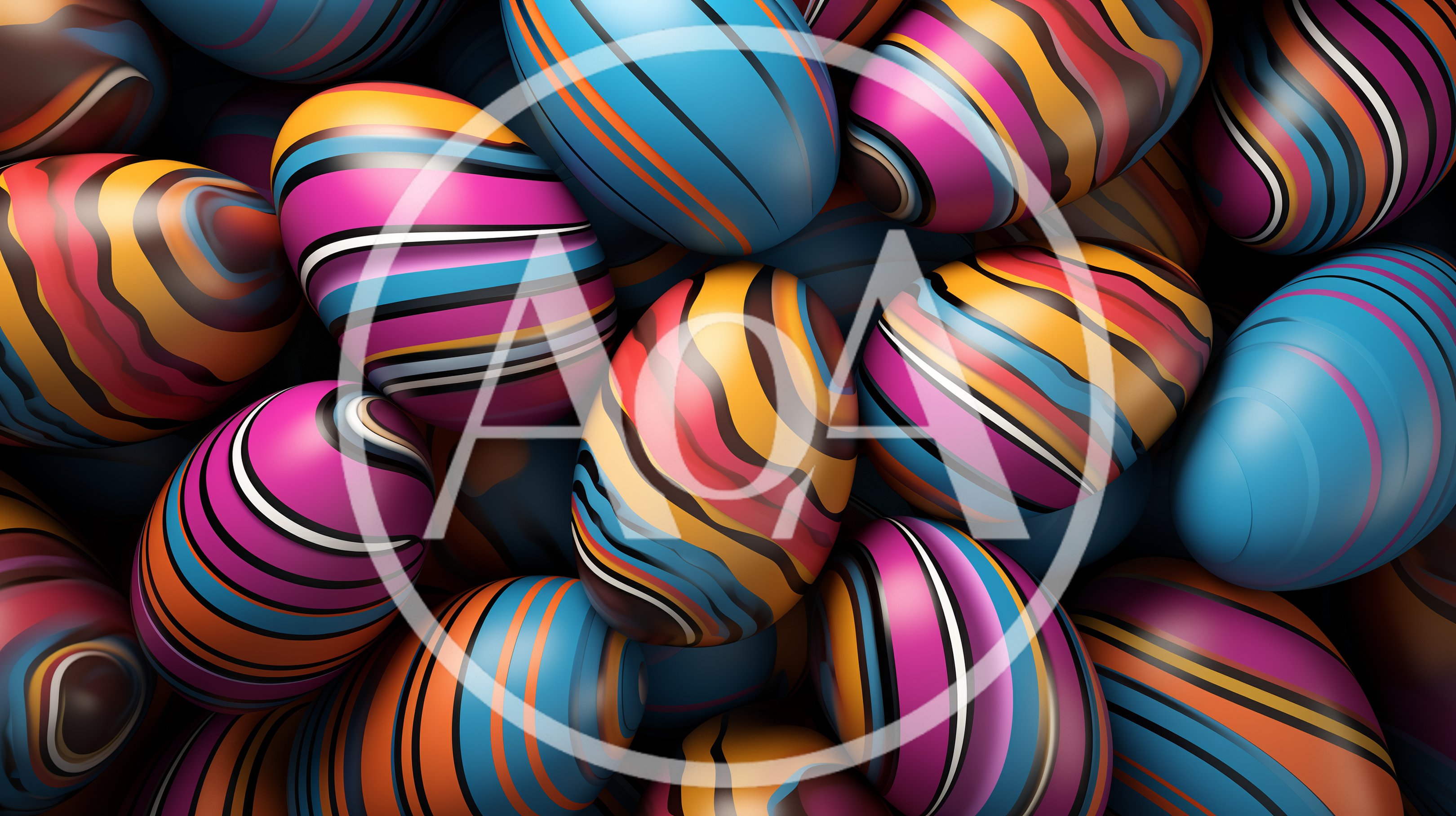 Colorful Striped Easter Eggs Background