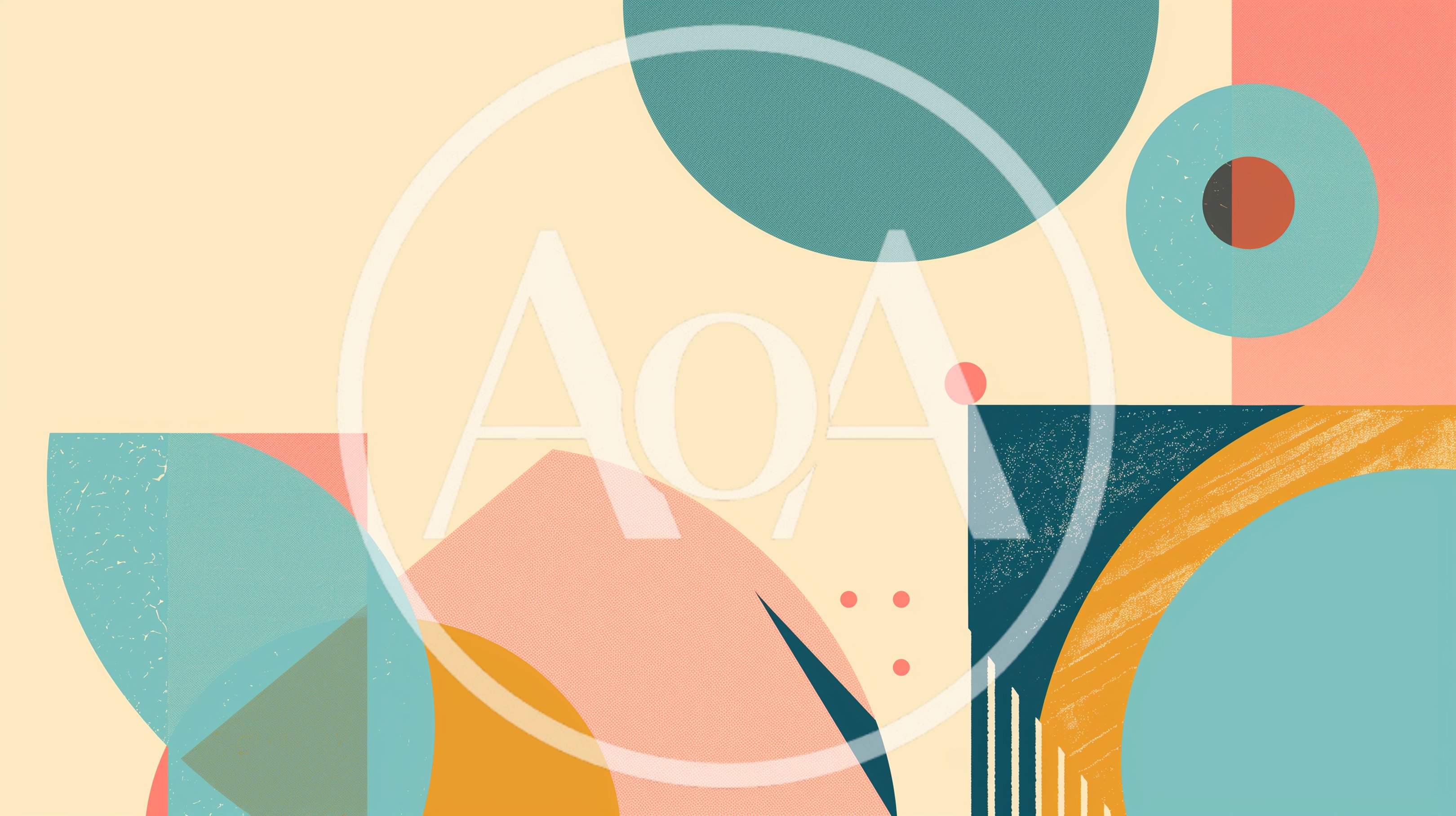 Abstract Geometric Composition With Textured Shapes