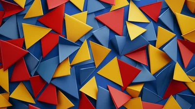 Abstract Geometric Pattern Of Colorful Paper Triangles