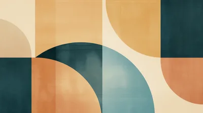 Abstract Geometric Composition With Circles And Rectangles
