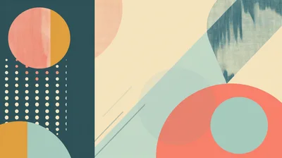 Abstract Geometric Composition With Circles And Lines