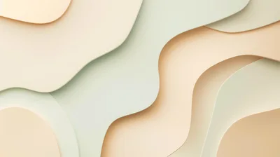 Abstract 3D Wavy Layers In Pastel Tones