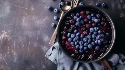 Fresh Blueberry Cobbler In A Skillet