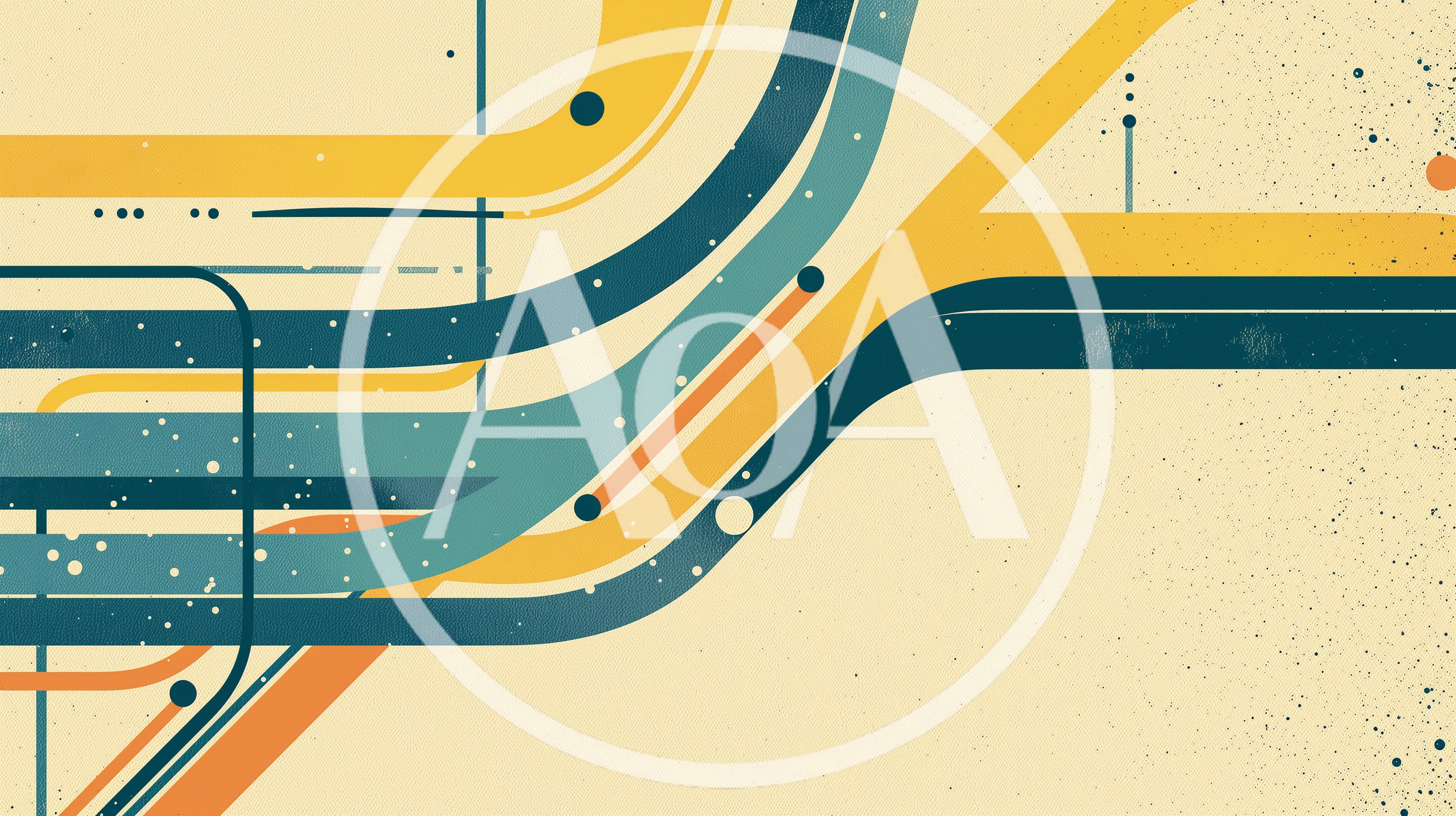 Abstract Retro Graphic Design With Flowing Geometric Lines