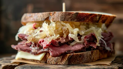 Reuben Sandwich With Corned Beef And Sauerkraut