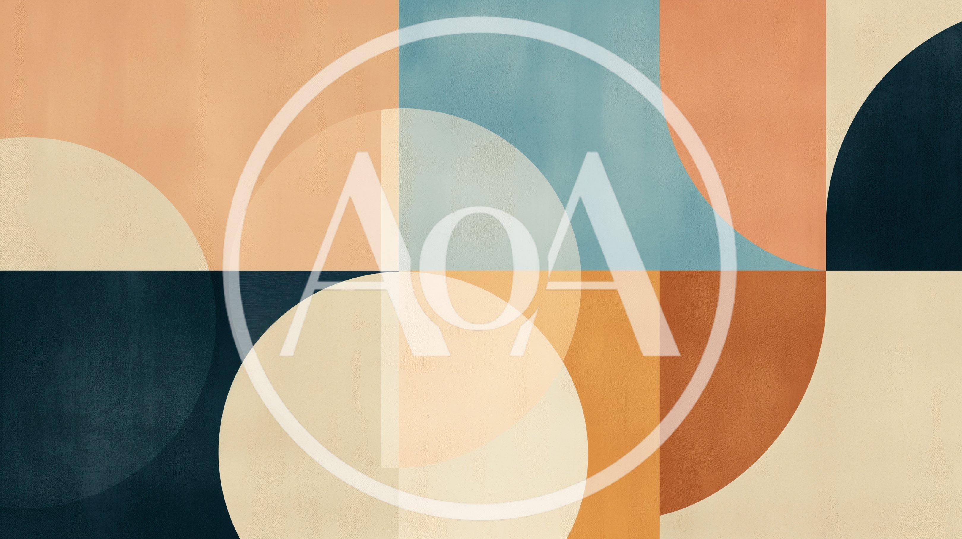 Abstract Geometric Composition With Overlapping Circles And Rectangles