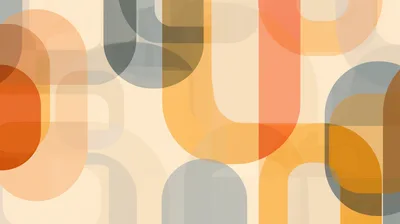 Abstract Geometric Background With Overlapping Rounded Shapes