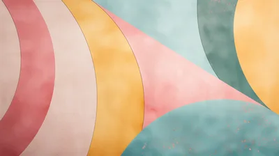 Abstract Background With Pastel Curved Geometric Shapes