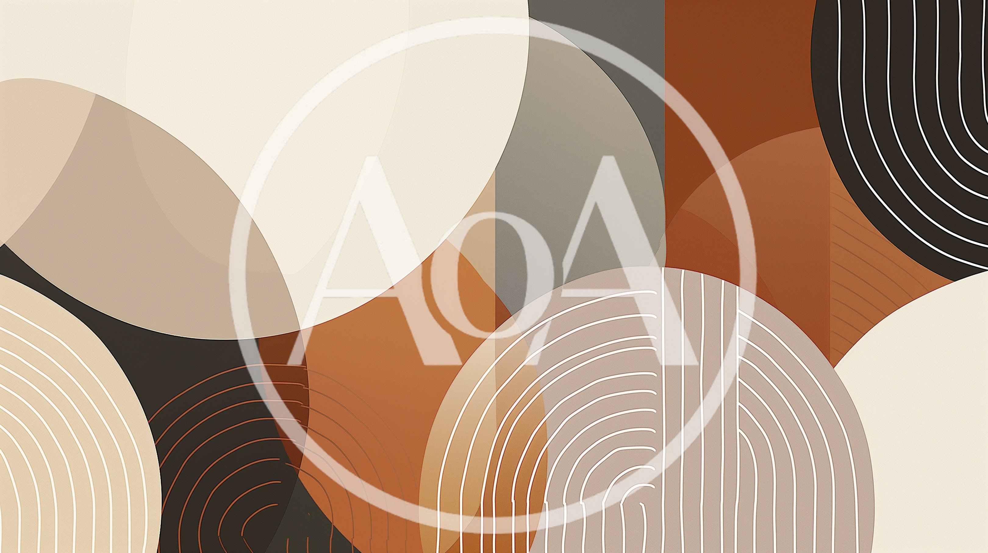 Abstract Geometric Composition With Arches And Lines