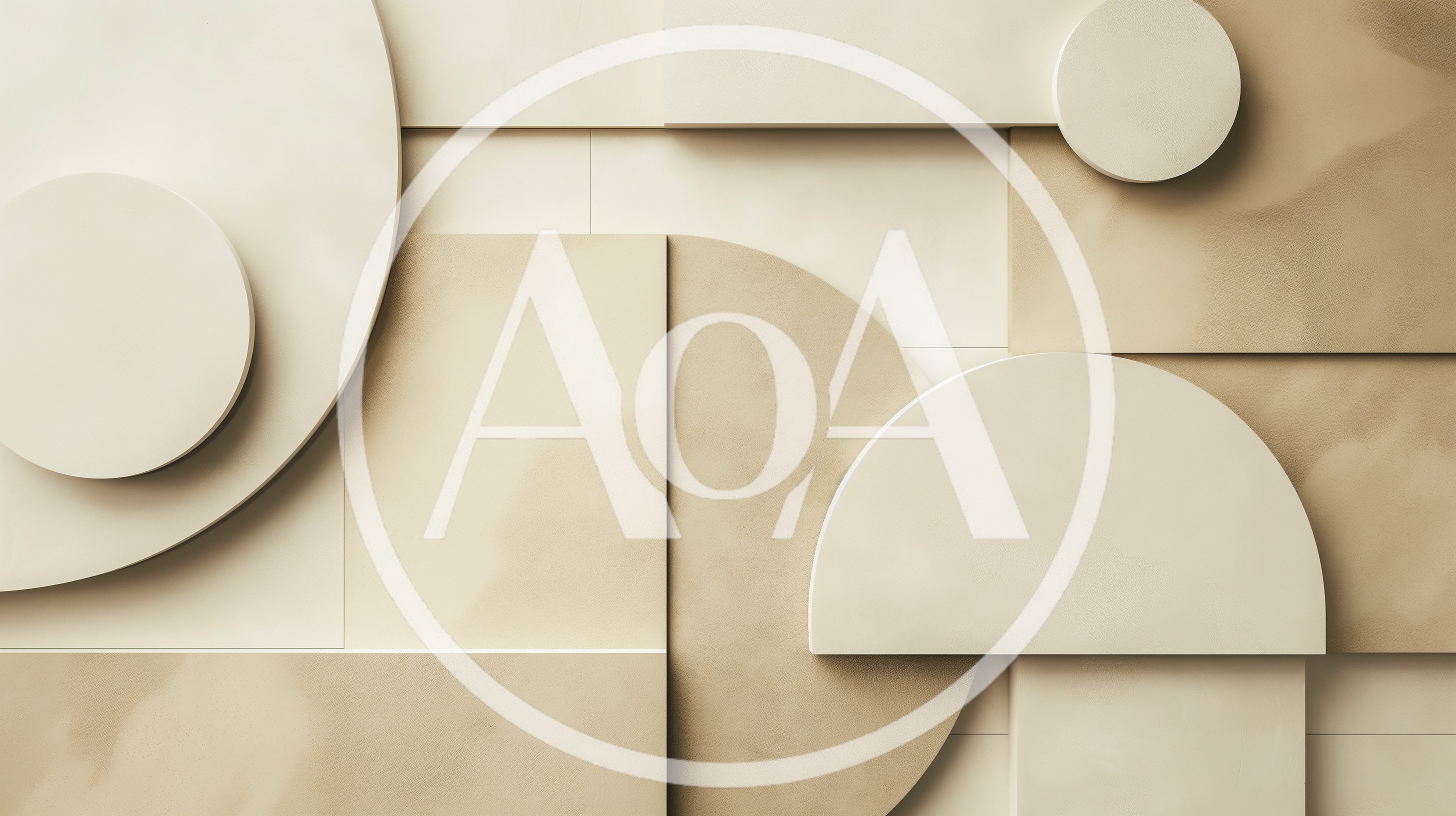Abstract Geometric Composition With Beige Textured Shapes