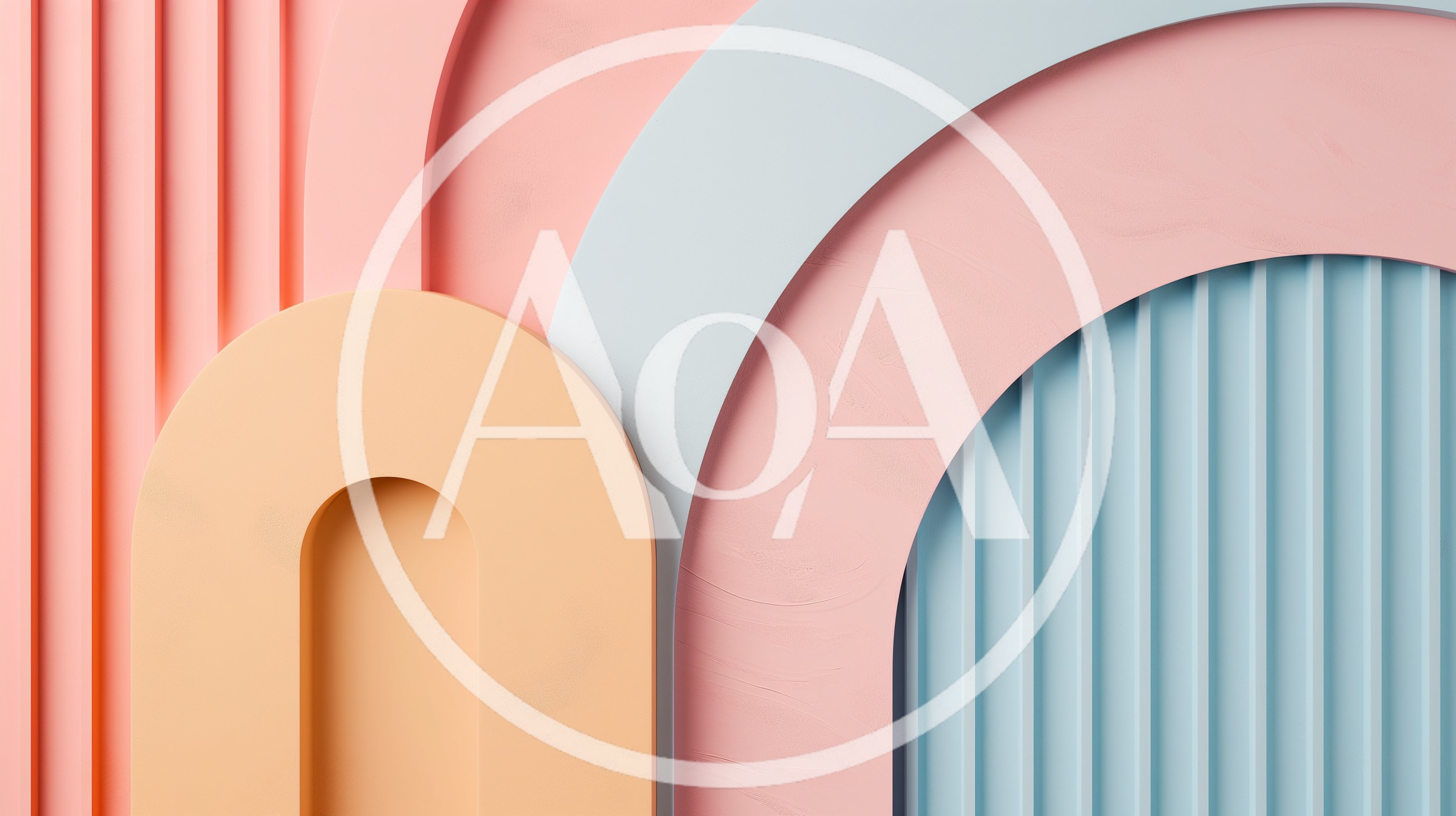 Abstract 3D Geometric Shapes With Pastel Colors
