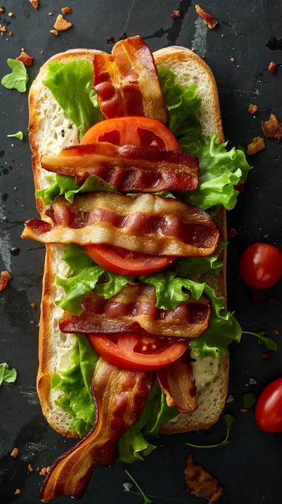 BLT Sandwich With Crispy Bacon And Fresh Lettuce