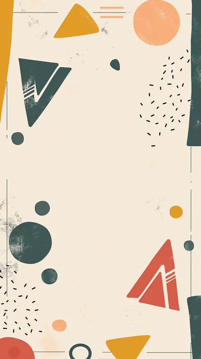 Abstract Memphis Style Geometric Background Design