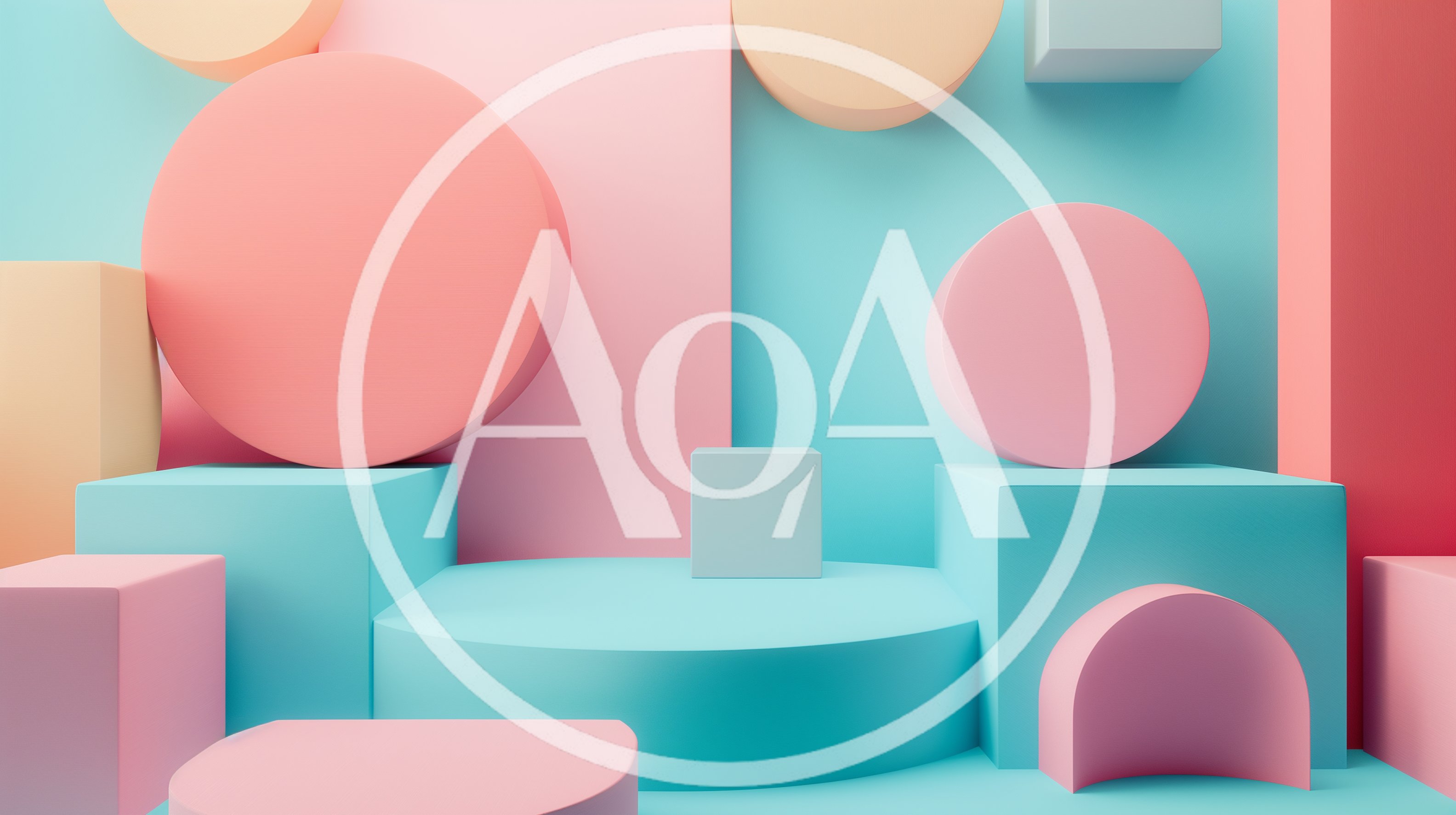 Abstract 3D Geometric Shapes Composition