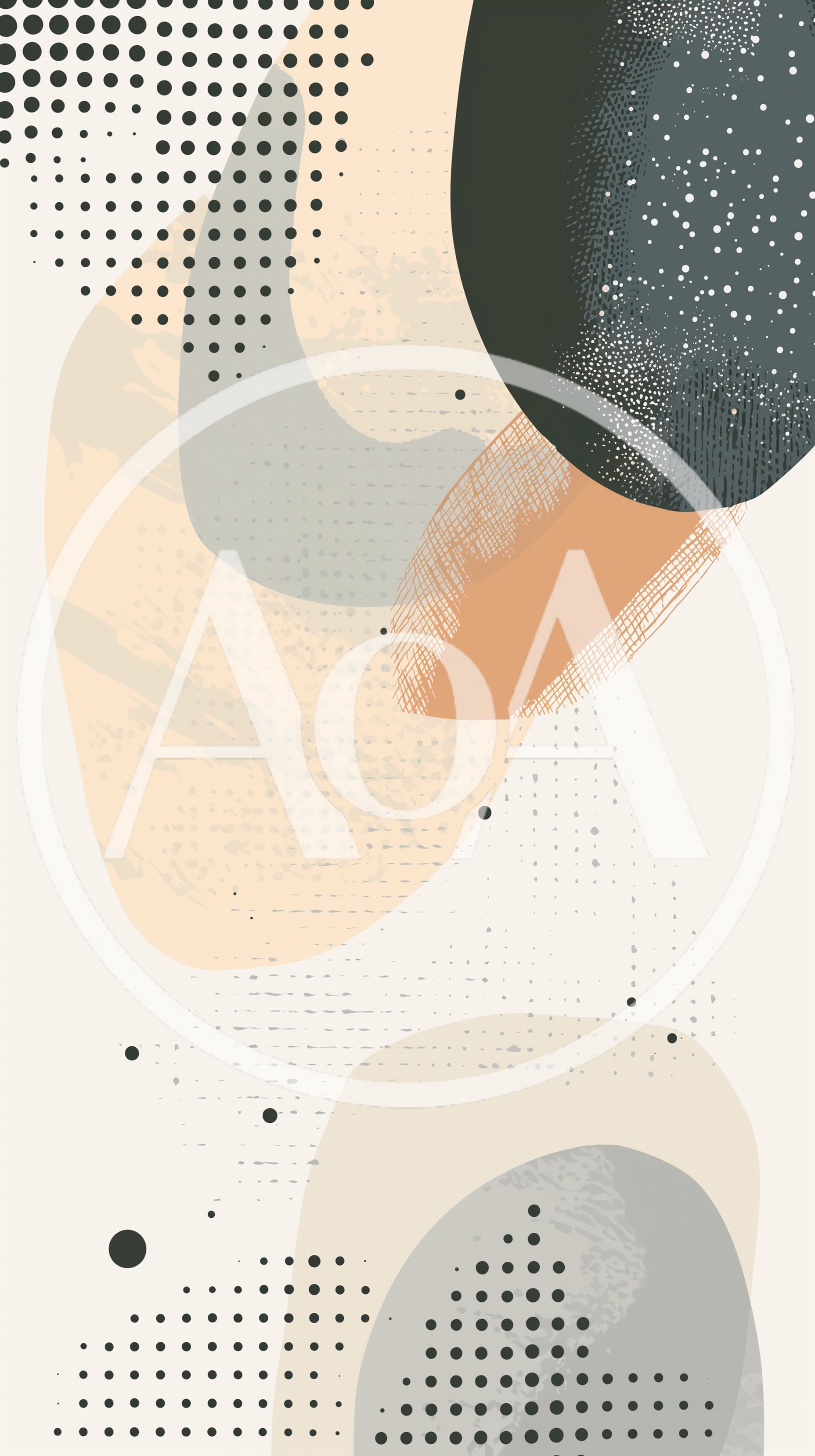 Abstract Minimalist Composition With Organic Shapes And Dots