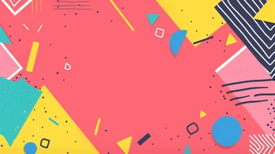 Abstract Memphis Style Geometric Background Design