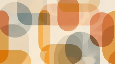 Abstract Geometric Background With Overlapping Rounded Shapes