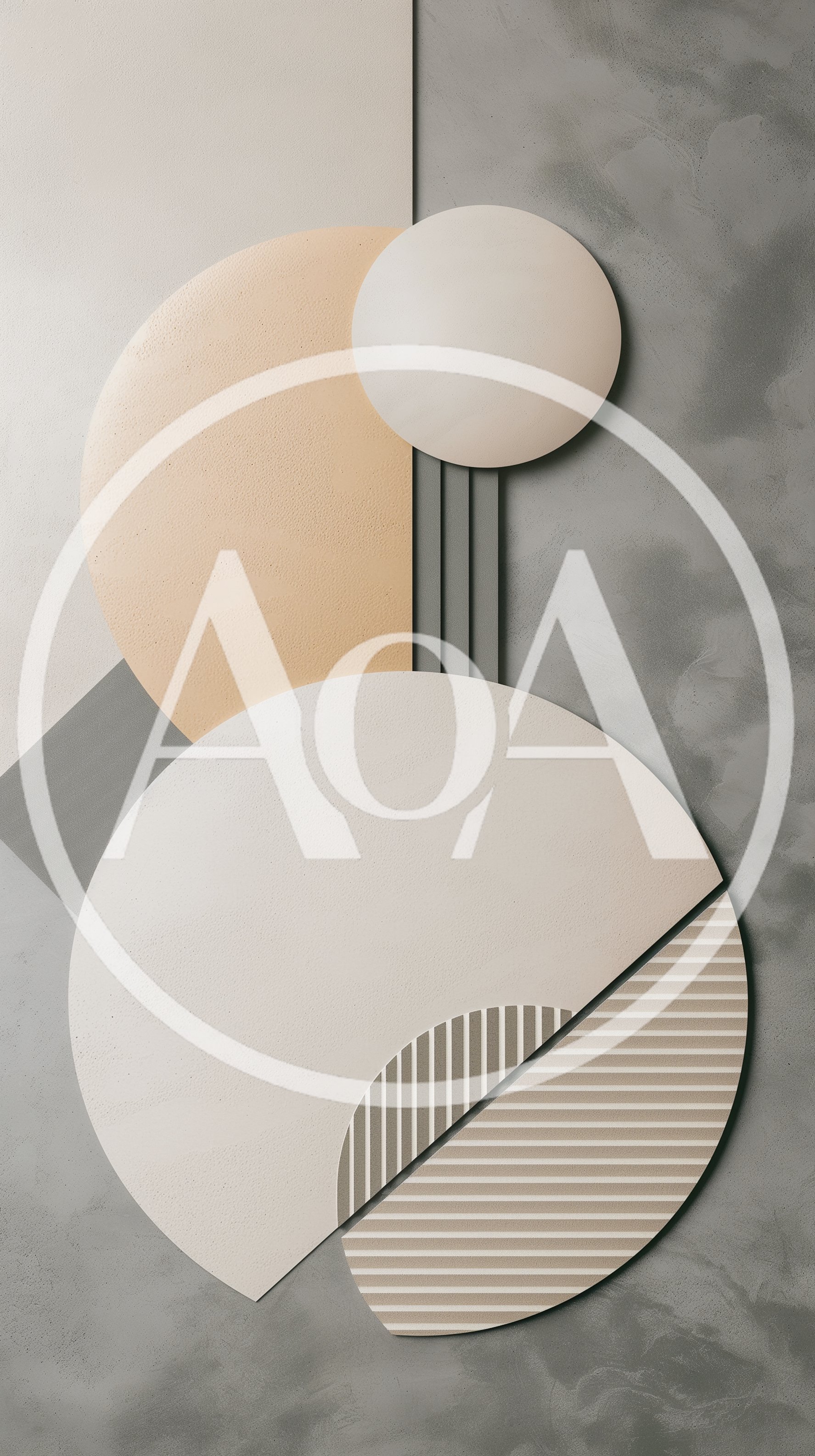 Abstract Geometric Composition With Circles And Textures