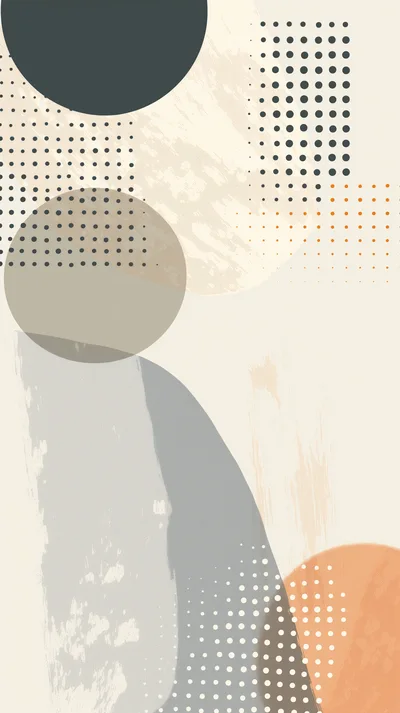 Abstract Geometric Composition With Soft Pastel Shapes