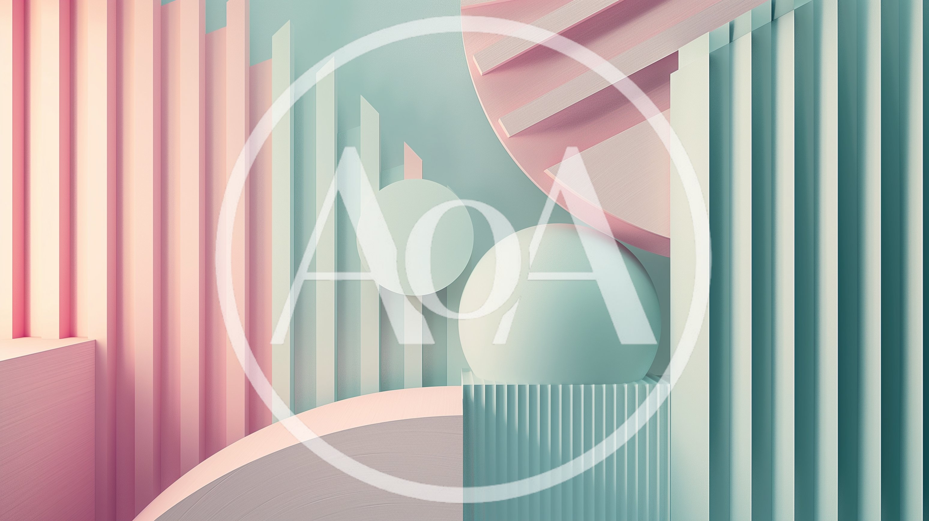 Abstract 3D Geometric Shapes in Pastel Colors