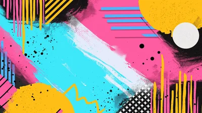Abstract Memphis Style Graphic Design Background