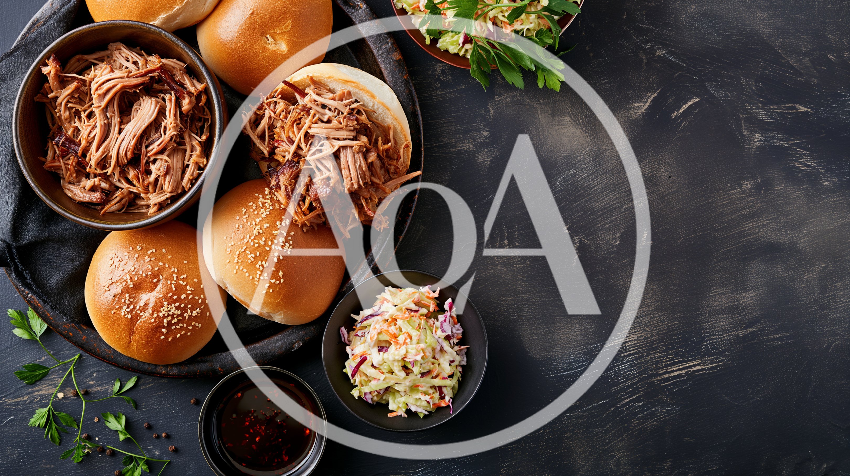 Pulled Pork Sandwiches With Coleslaw And Barbecue Sauce