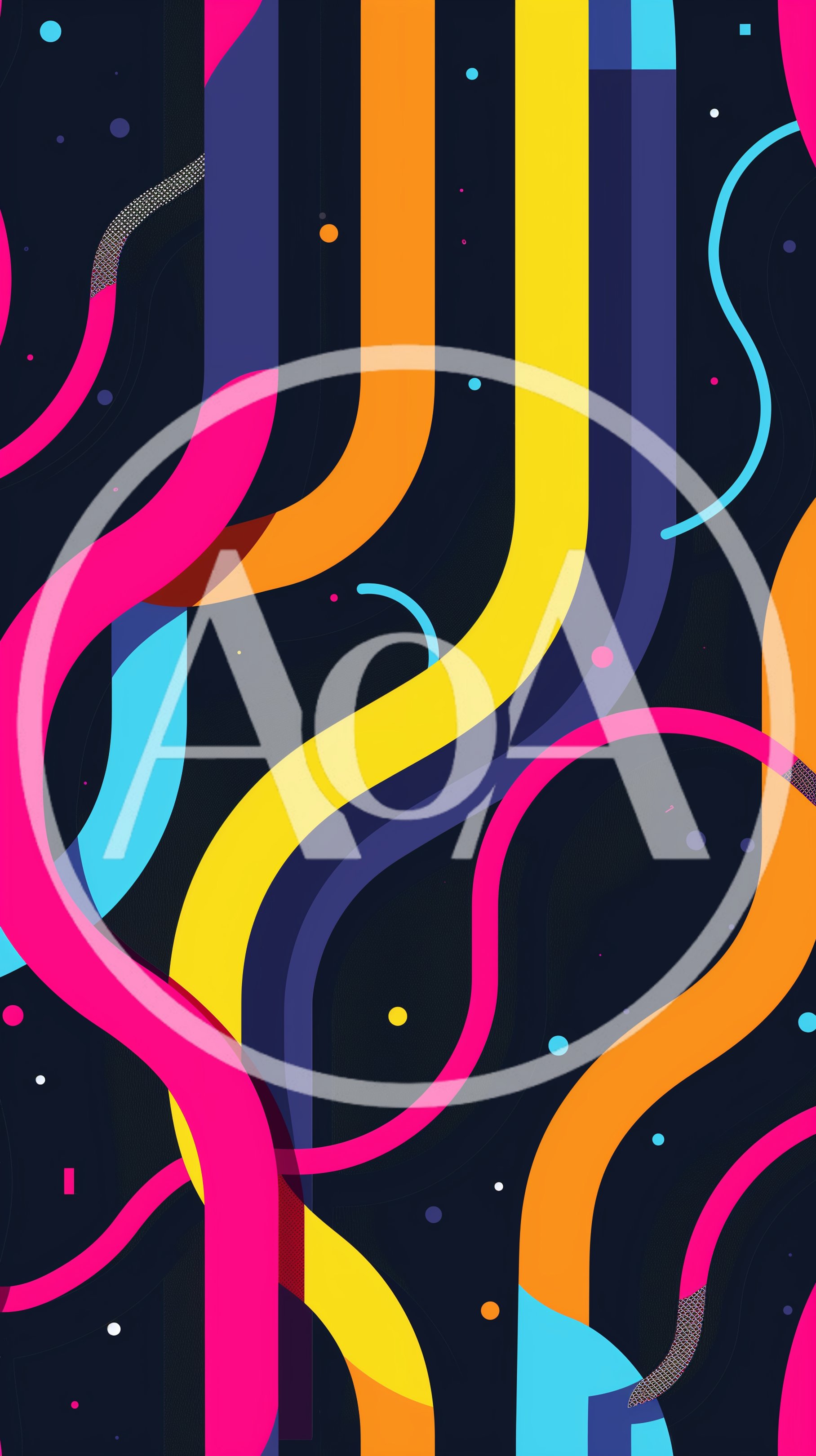 Abstract Background With Colorful Wavy Lines And Dots