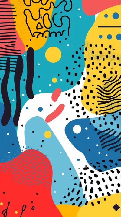 Abstract Memphis Style Geometric Pattern Background