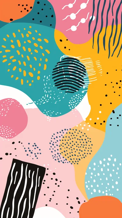 Abstract Memphis Style Geometric Pattern Background