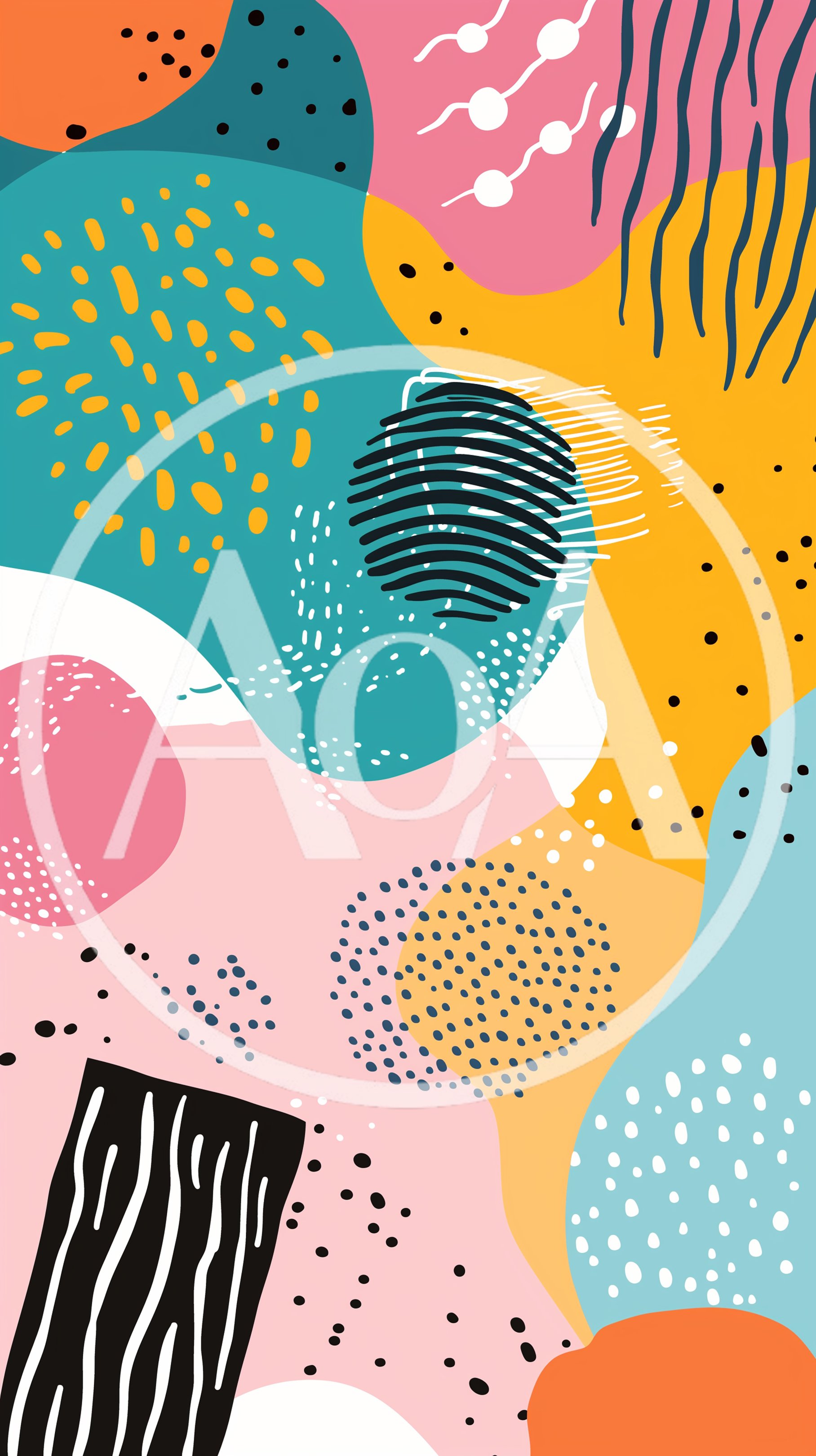 Abstract Memphis Style Geometric Pattern Background