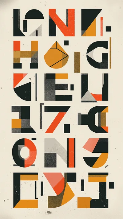 Abstract Geometric Typography Poster Design