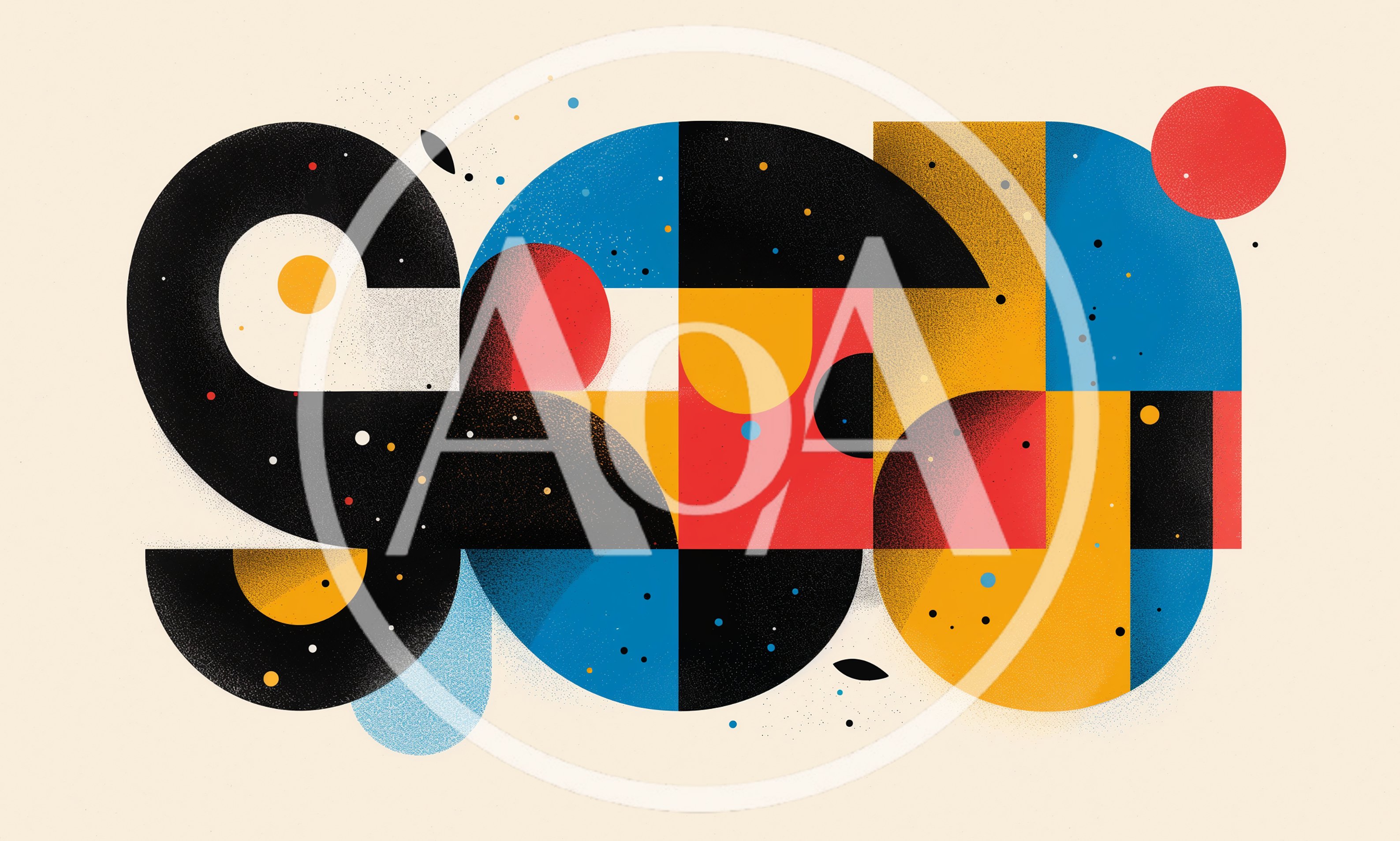 Abstract Geometric Typography Design With Bauhaus Style