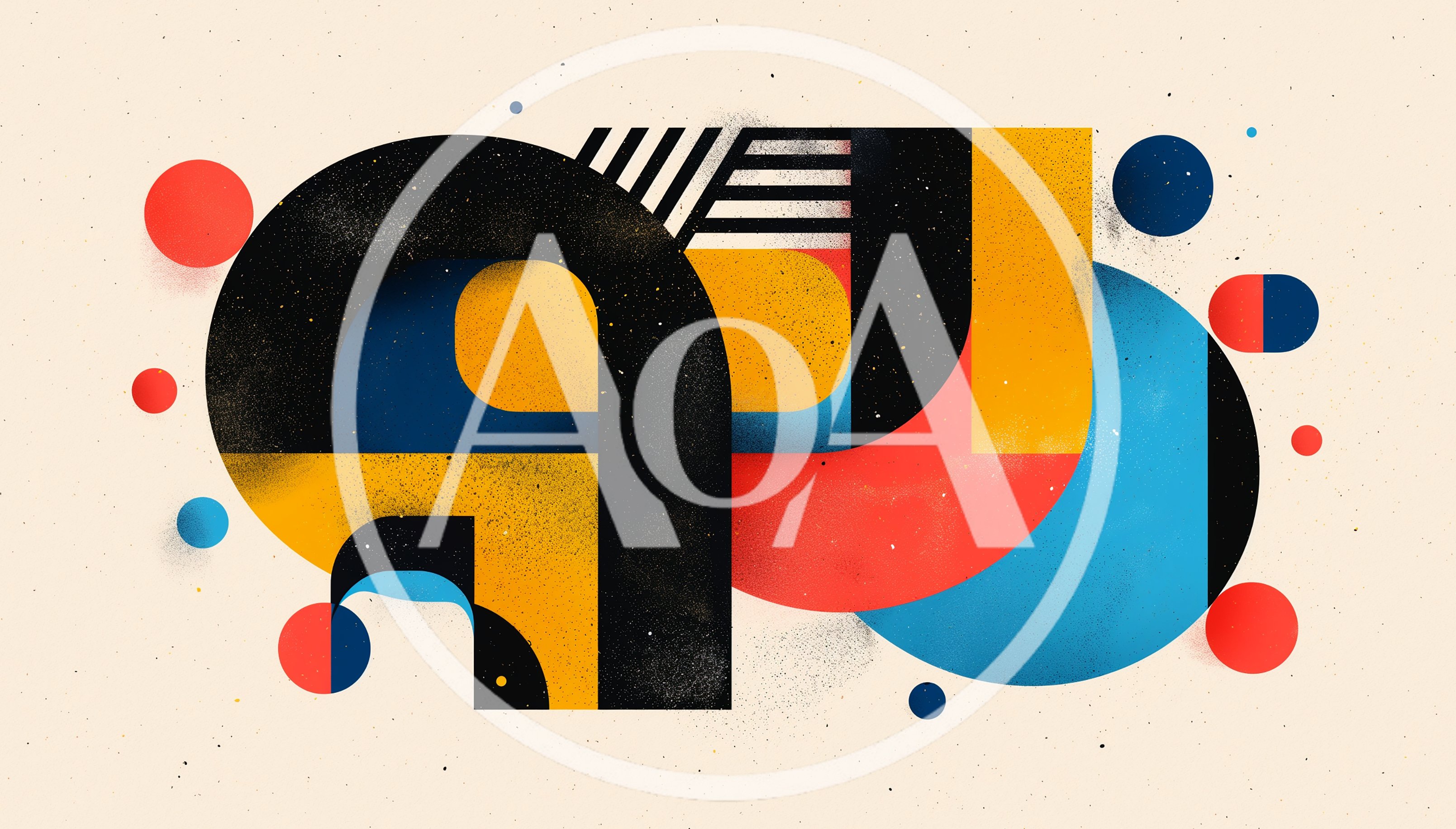 Abstract Geometric Composition With Bold Shapes And Textures